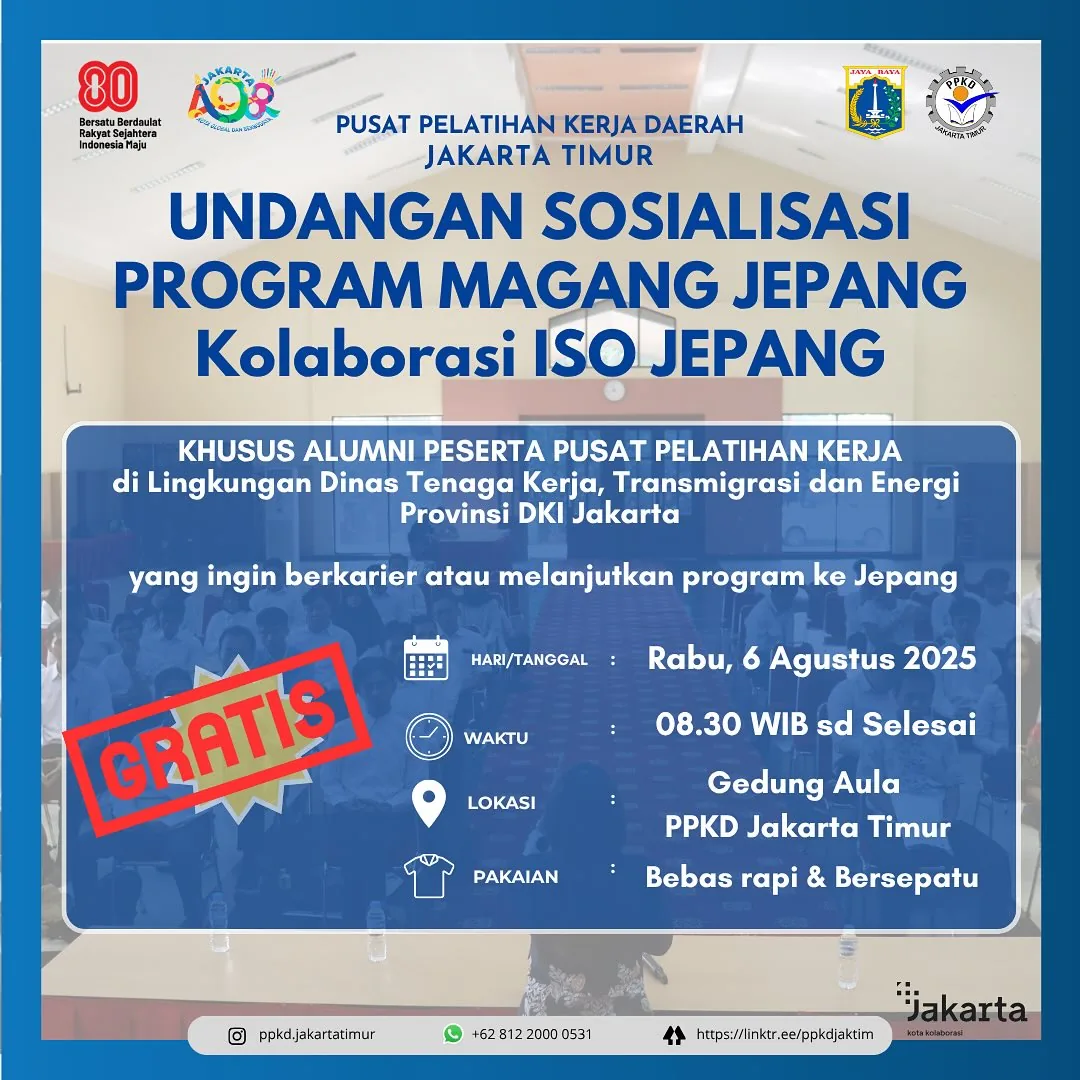 UNDANGAN SOSIALISASI PROGRAM MAGANG JEPANG – PPKD PROVINSI PAPUA BARAT
